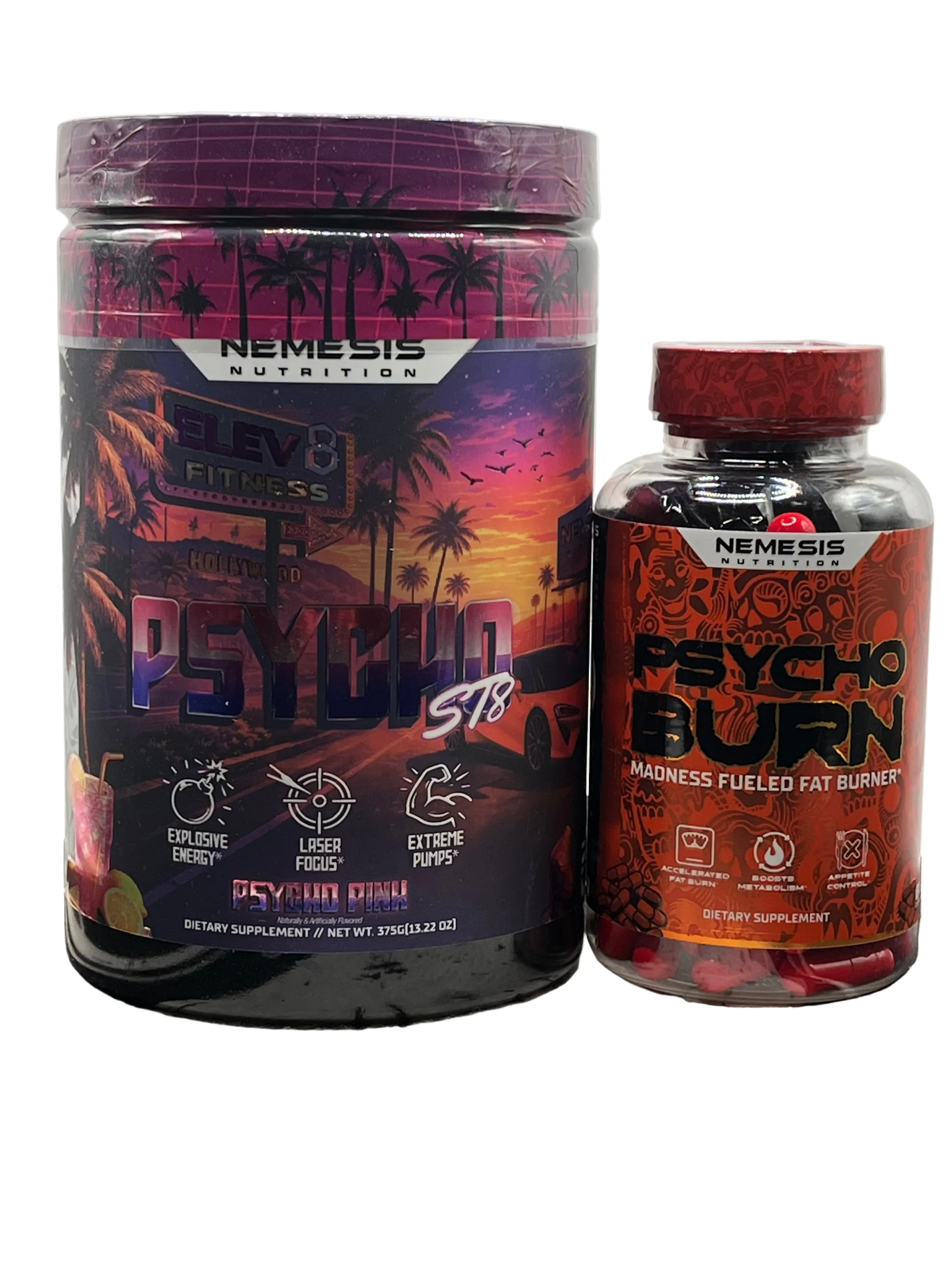 BUNDLE Psycho ST8 High Stim Pre-Workout and Psycho Burn High Stim Fat burner