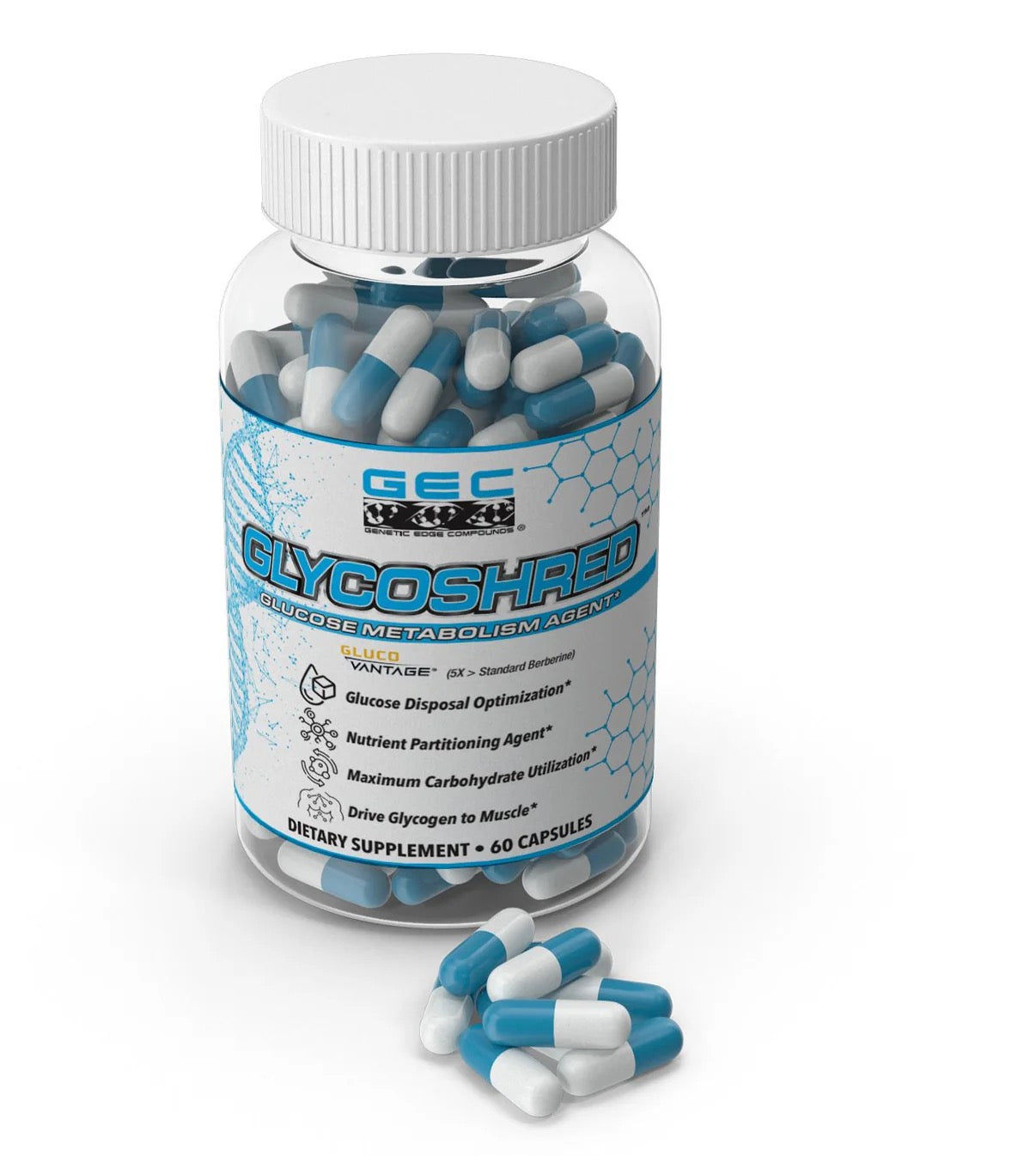 GEC Glycoshred Glucose Disposal Agent Nutrient Partitioning Agent 60 Capsules