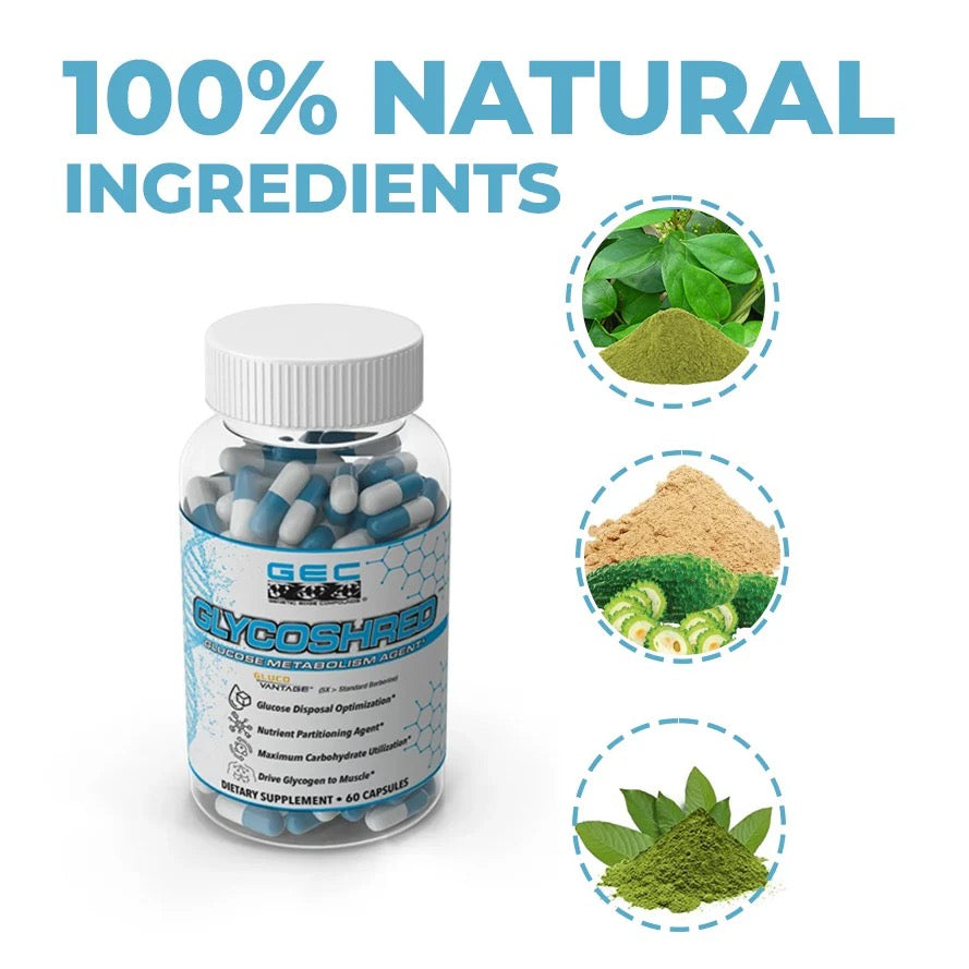GEC Glycoshred Glucose Disposal Agent Nutrient Partitioning Agent 60 Capsules