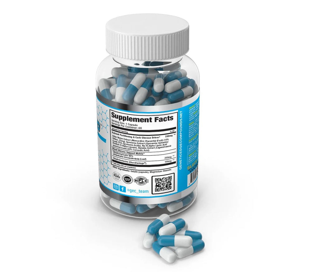 GEC Glycoshred Glucose Disposal Agent Nutrient Partitioning Agent 60 Capsules