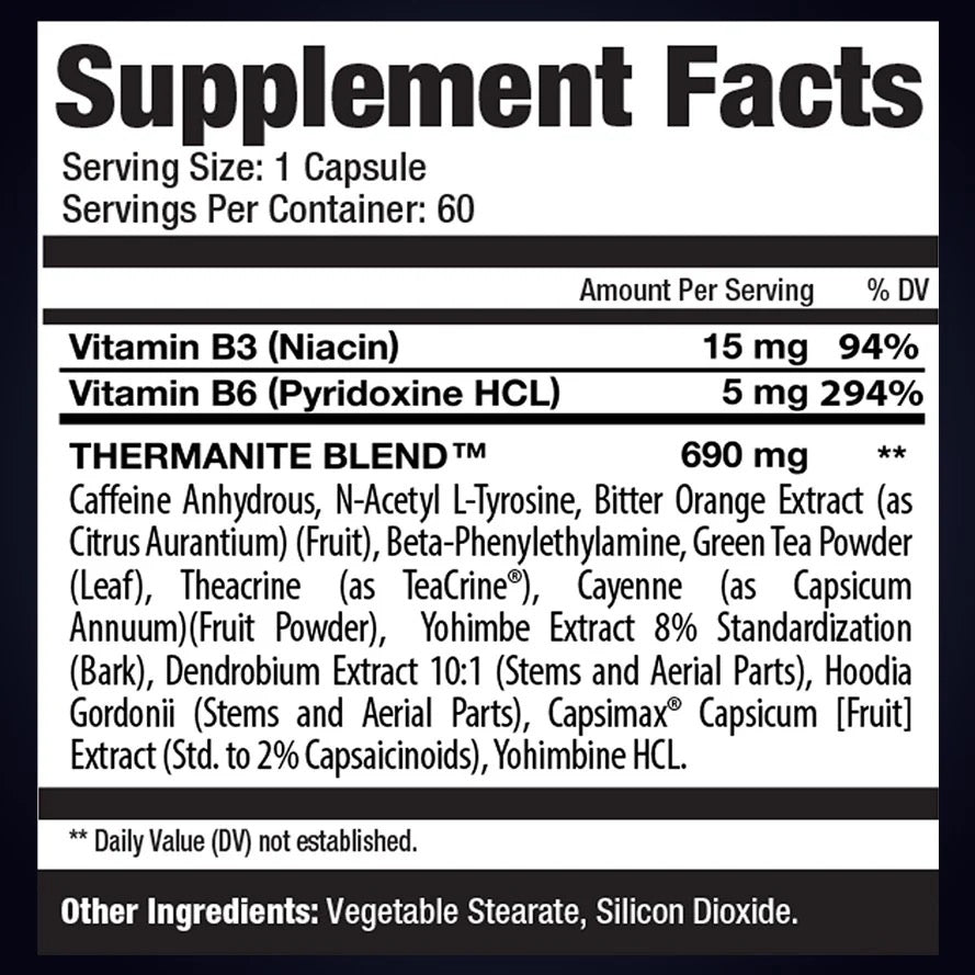 GEC TNT Thermanite Extreme Fat Burner Thermogenic Weight Loss 60 Capsules