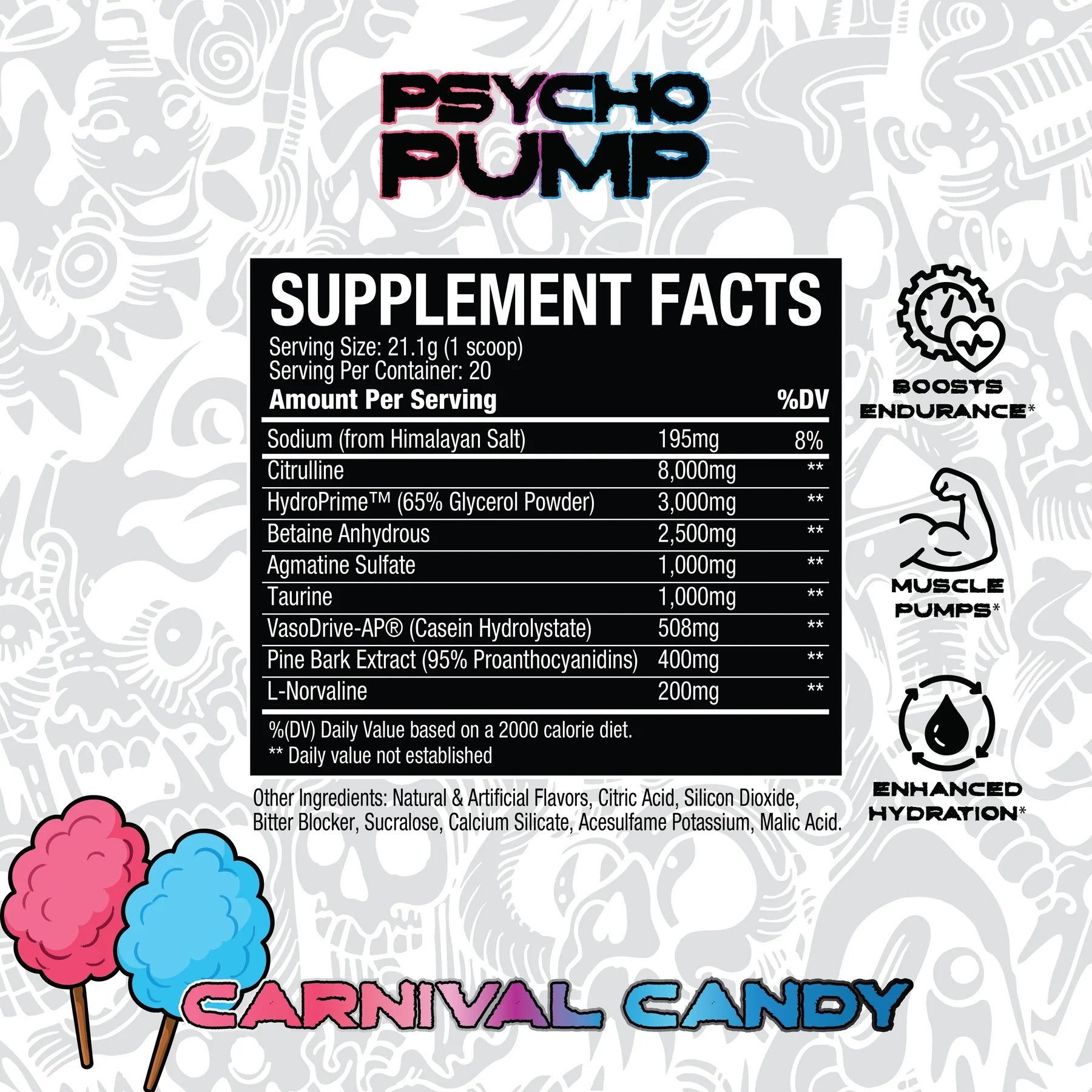 PSYCHO PUMP STIM FREE PRE-WORKOUT - CARNIVAL CANDY