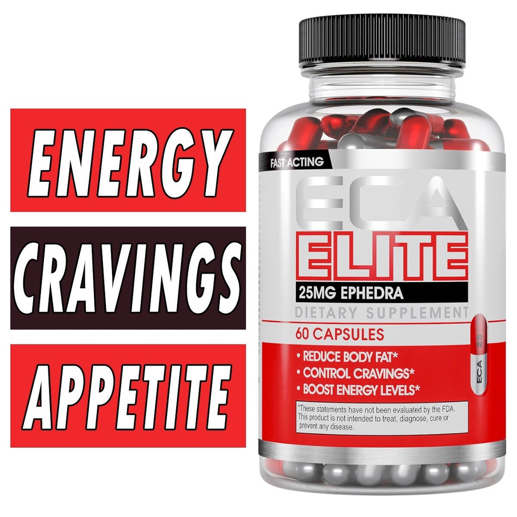 ECA Elite Fat Burner w/Ephedra - Brand New Energy - 60 Capsules