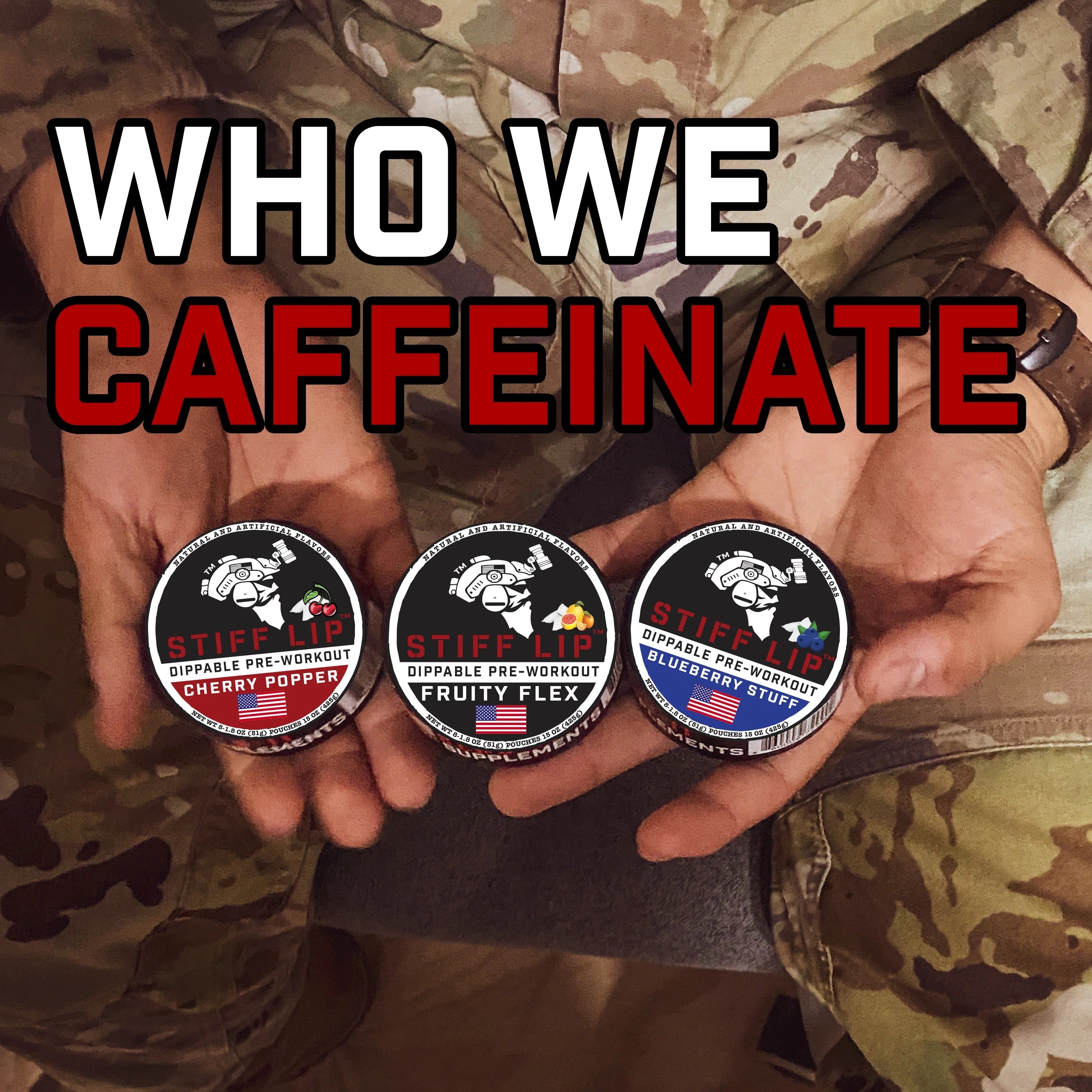 STIFF LIPS Dippable PRE-WORKOUT 300 MG caffeine 3 Pack