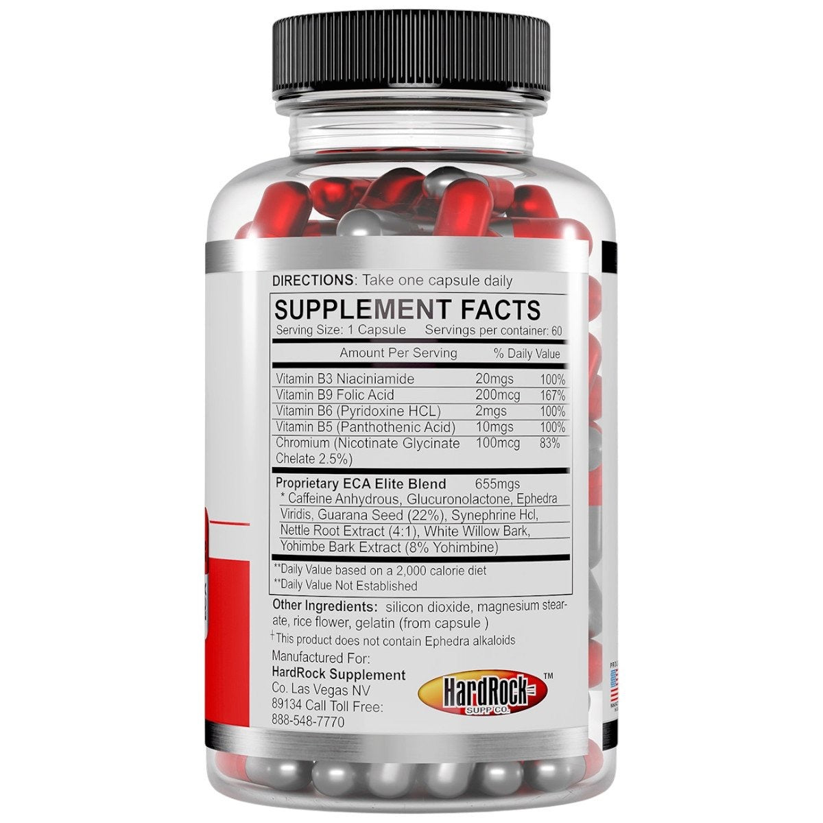 ECA Elite Fat Burner w/Ephedra - Brand New Energy - 60 Capsules