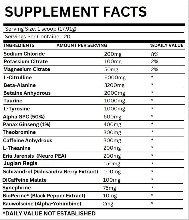 PILLAGER - Extreme High Stim Pre-workout