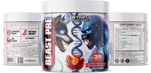 BEAST PRE PRE WORKOUT– INTENSE ENERGY & FOCUS SYNFULL supplements