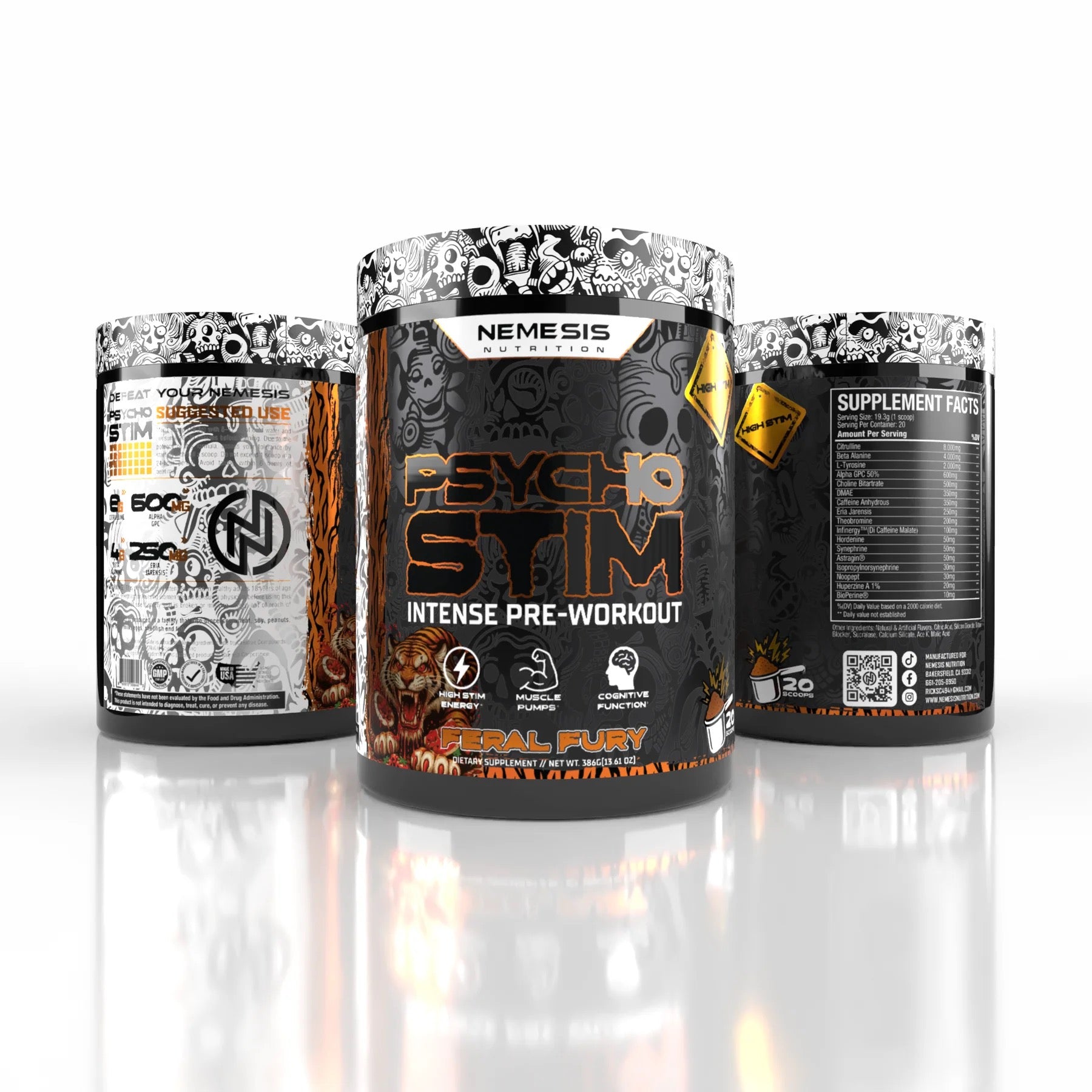 PSYCHO STIM HIGH STIM PRE-WORKOUT Nemesis Nutrition