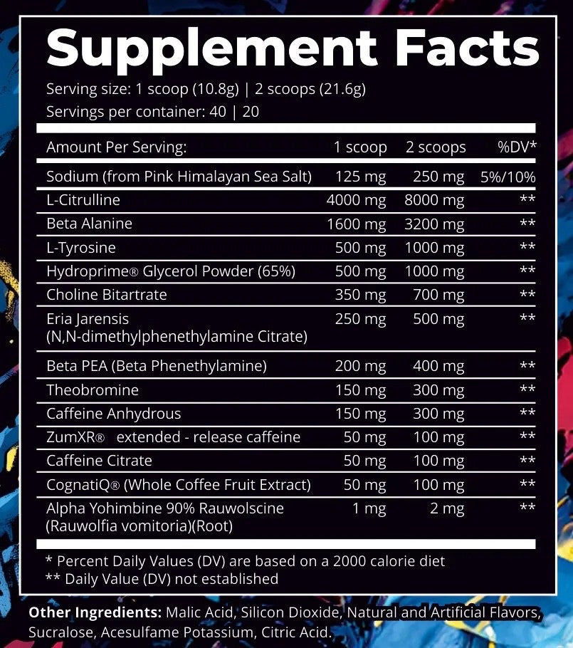 DARK LABS RELOADED High Stim to Medium Stim 20/40 SERVINGS Mango Lemonade