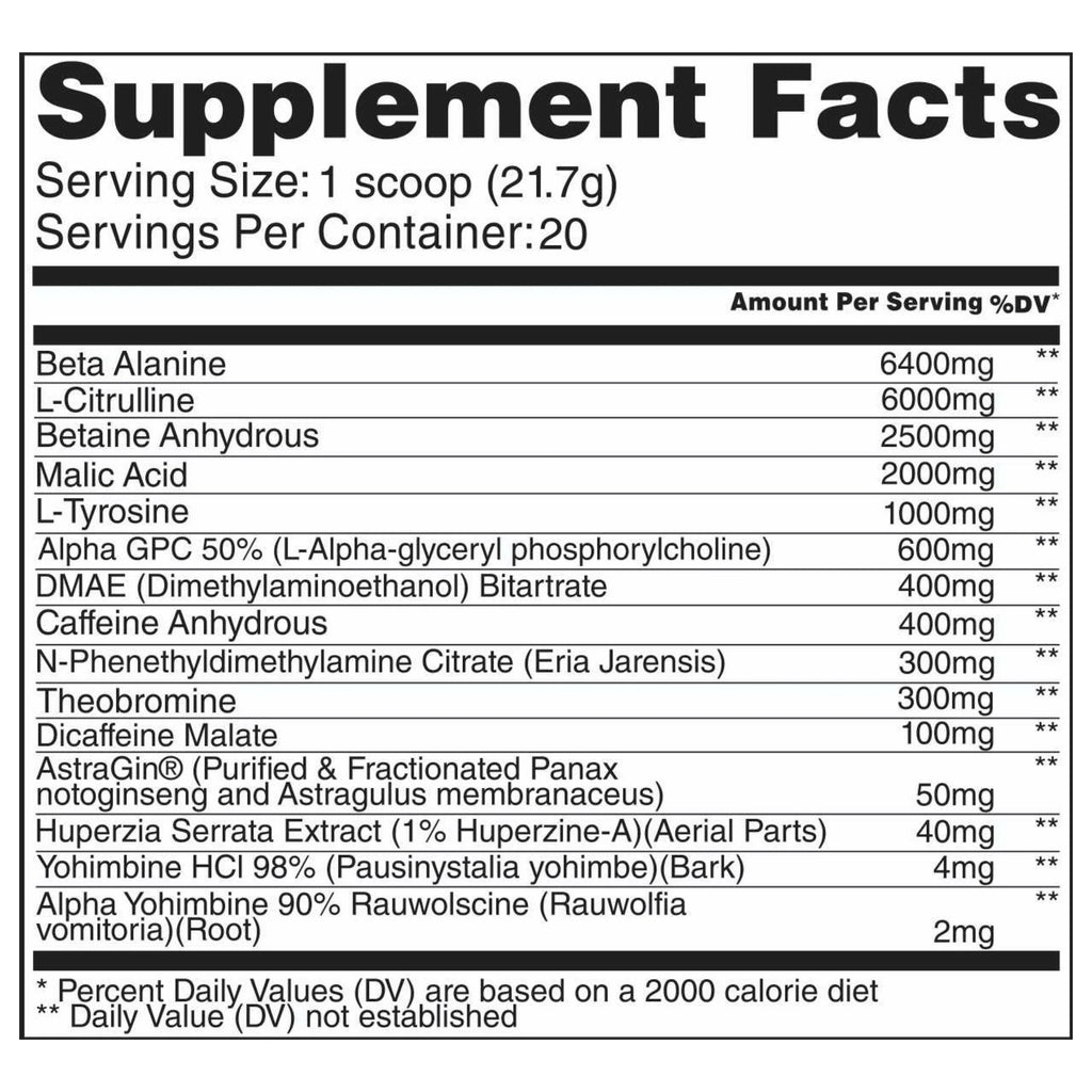 Live Evolved Phasic: Extreme Stimulant Pre-Workout