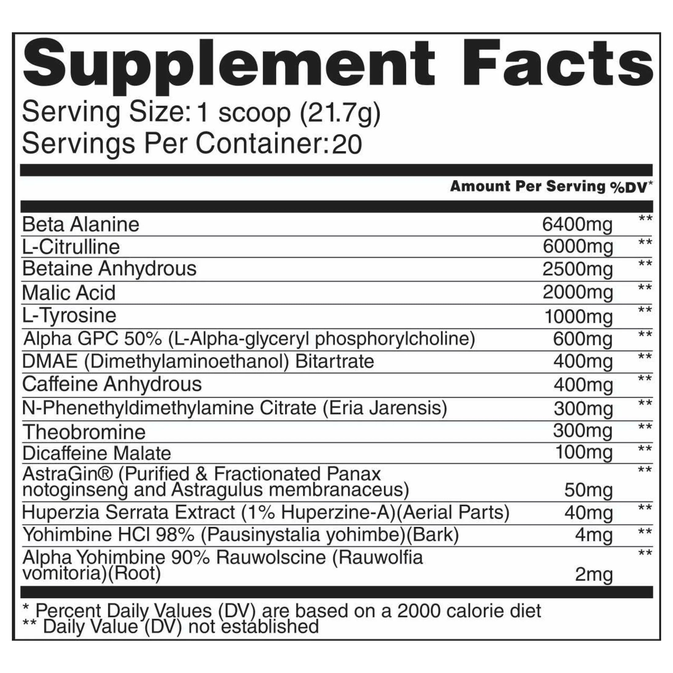 Live Evolved Phasic: Extreme Stimulant Pre-Workout