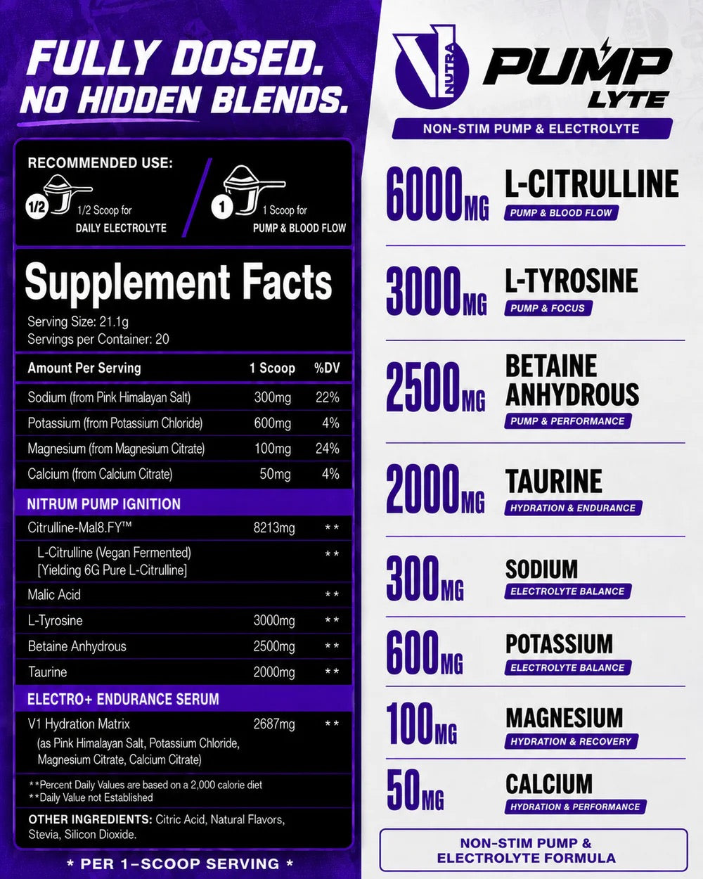 (PUMP & HYDRATION) PUMP-LYTE Stim Free Zero Caffeine