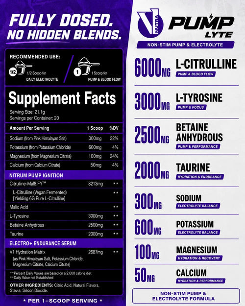 (PUMP & HYDRATION) PUMP-LYTE Stim Free Zero Caffeine