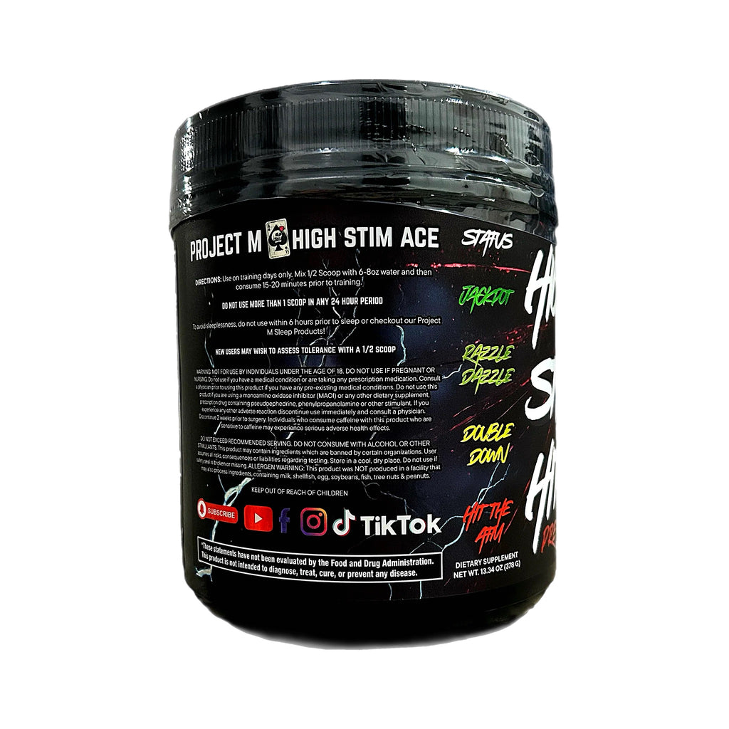 PRE-ORDER NOW  High Stim Hitter Extreme Pre-Workout Project M x High Stim Ace