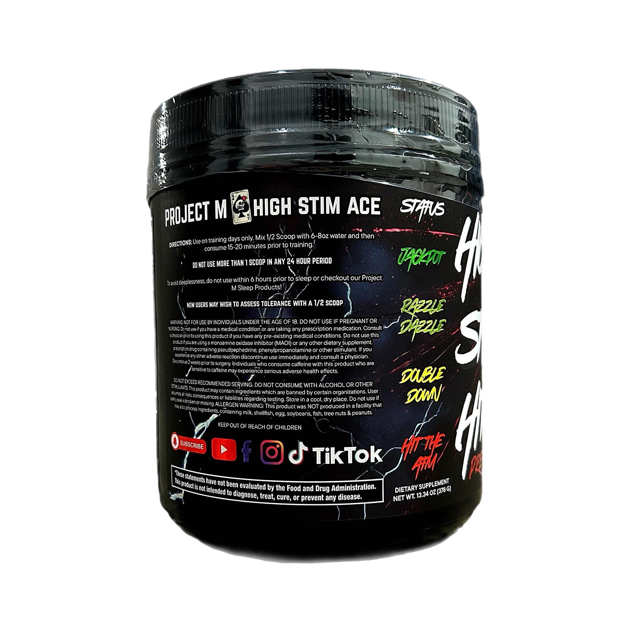 PRE-ORDER NOW  High Stim Hitter Extreme Pre-Workout Project M x High Stim Ace