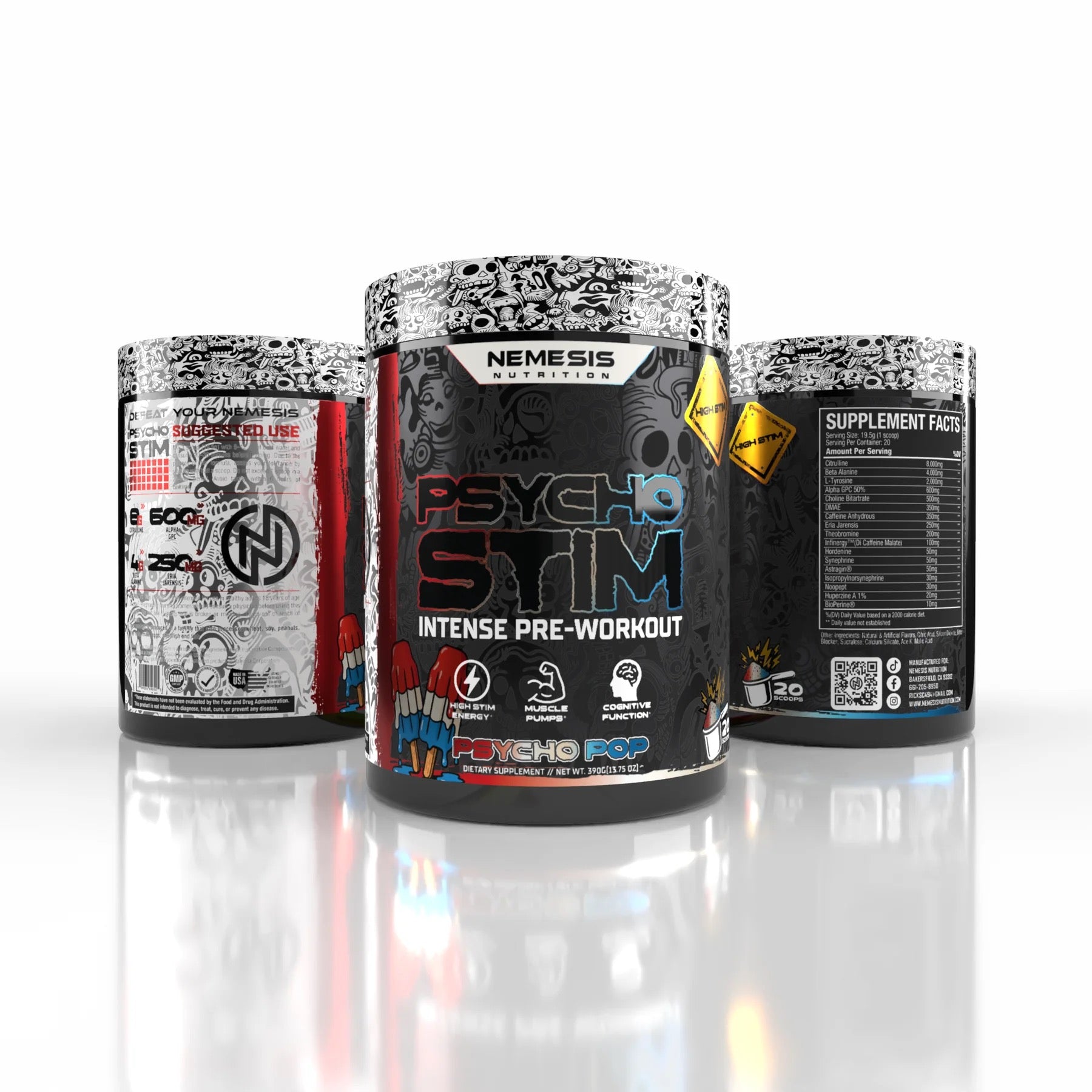 PSYCHO STIM HIGH STIM PRE-WORKOUT Nemesis Nutrition