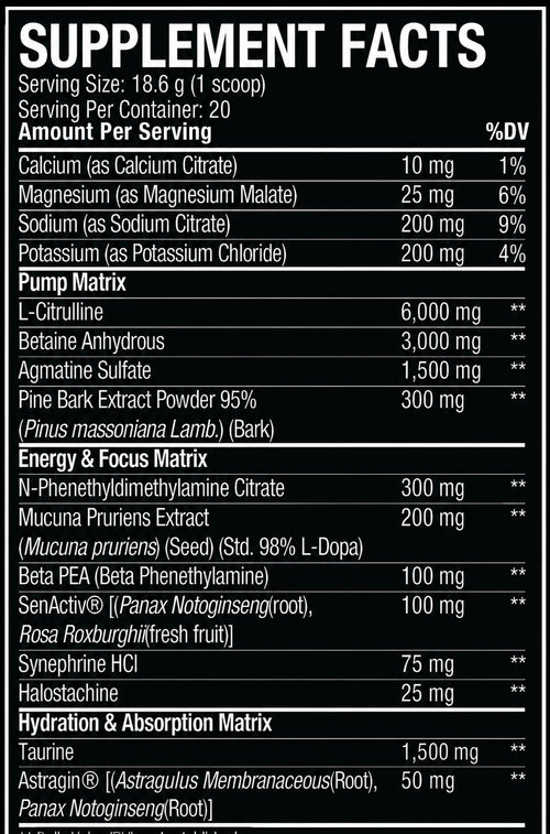 Blazing Pillar High Stim Pre-Workout Zero Caffeine